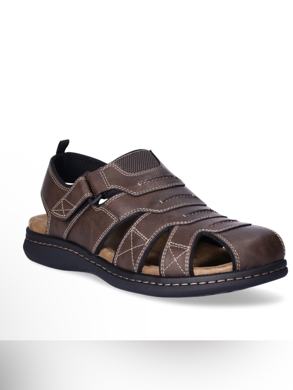 George Brown Men’s Fisherman Sandal with Hook-and-Loop Strap